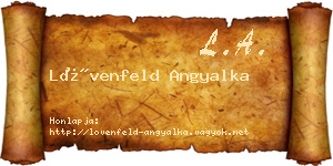 Lövenfeld Angyalka névjegykártya